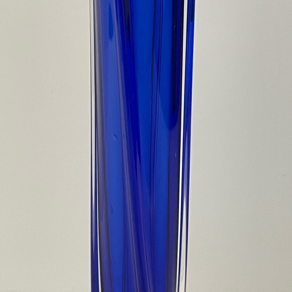 Vintage Mid Century Modern Soliflore Cobalt Blue Glass Bud Vase 10” H - Picture 3 of 7
